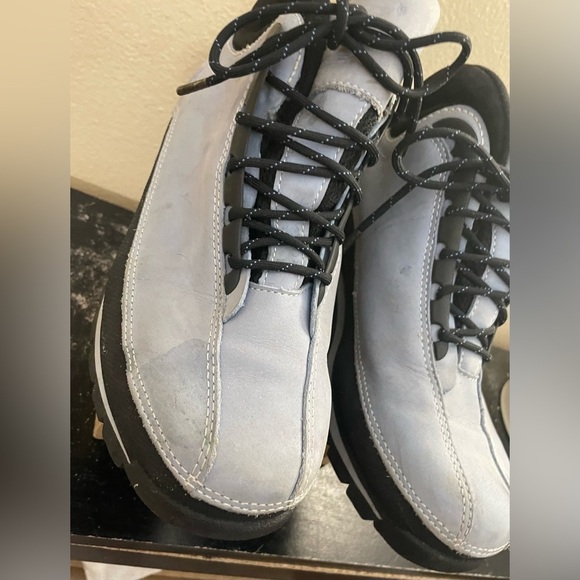 VINTAGE y2k 90s Timberland Euro-Dub Boots Soft Leather Streetwear Baby Blue 7.5 - Picture 10 of 11